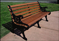 Wooden Bench with Back
